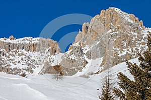 The Fuciade basin surrounded by the southern peaks of the Marmolada Group. UNESCO World Heritage Site photo