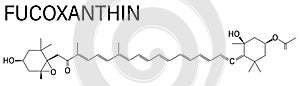 Fucoxanthin molecule. Skeletal formula. photo