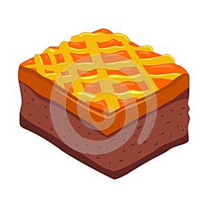 Fudge brownie.Illustration of Fudge brownie vector,Yummy food il