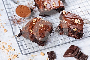 Fudge Brownies on tray with ingredients