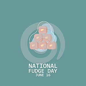 Fudge Vector Icon. Design Concept National Fudge Day, suitable for social media post templates, posters, greeting cards, banners,