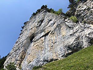 Fueessler-Felsen or Fuessler-Felsen on the Ebenalp alpine hill and in the Appenzellerland region