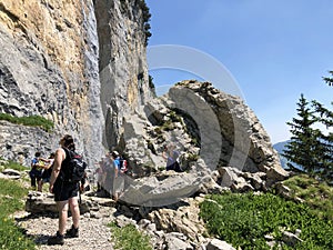 Fueessler-Felsen or Fuessler-Felsen on the Ebenalp alpine hill and in the Appenzellerland region