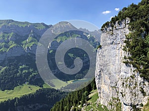 Fueessler-Felsen or Fuessler-Felsen on the Ebenalp alpine hill and in the Appenzellerland region