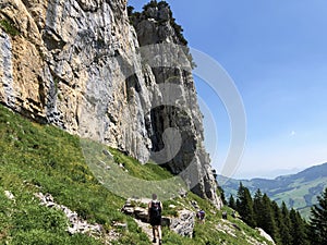 Fueessler-Felsen or Fuessler-Felsen on the Ebenalp alpine hill and in the Appenzellerland region
