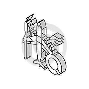 fuel analysis aircraft isometric icon vector illustration