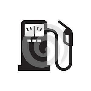 Fuel - black icon on white background vector illustration. Gas station abstract concept sign. Petroleum industry. Diesel symbol.