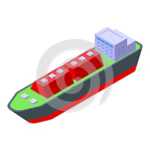 Fuel cargo ship icon isometric vector. Lng carrier