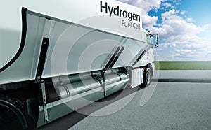 Fuel cell truck with hydrogen cylinders