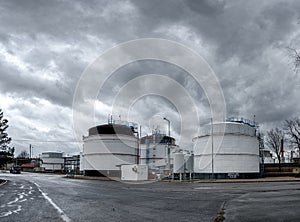 Fuel depod with recuperation station on foreground, Czech Republic photo