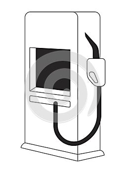 Fuel dispensing equipment black and white 2D line cartoon object