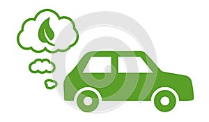 Fuel economy in automobiles hybrid car cloud eco sustainability icon