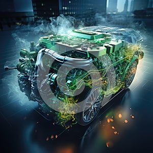 Fuel-efficient technologies featured in a hybrid engine