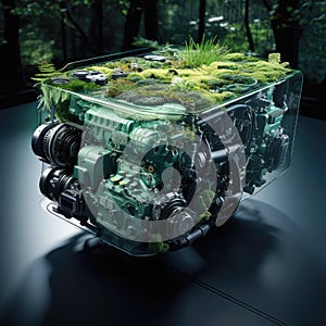 Fuel-efficient technologies featured in a hybrid engine