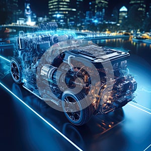 Fuel-efficient technologies featured in a hybrid engine