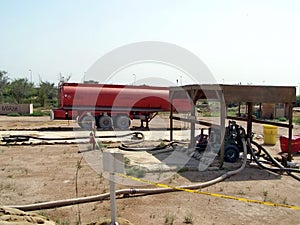 Fuel farm on a base in Iraq