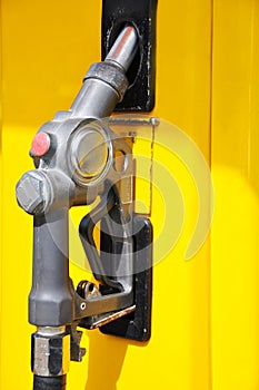 Fuel filler on yellow tank