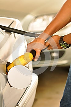 Fuel filling at gas station