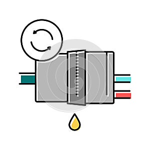 fuel filter replacement color icon vector isolated illustration