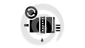 fuel filter replacement glyph icon animation
