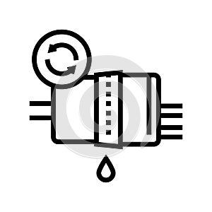 fuel filter replacement line icon vector isolated illustration