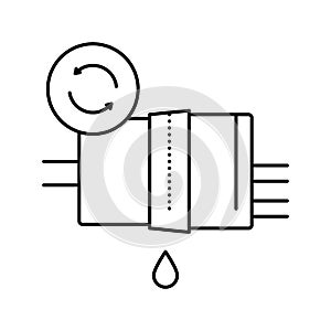 fuel filter replacement line icon vector isolated illustration