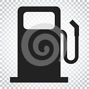 Fuel gas station icon. Car petrol pump flat illustration. Simple