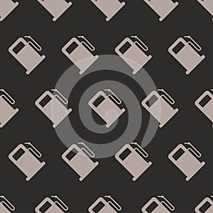 Fuel gas station vector seamless pattern. Petrol pump station symbol. Full gasoline sign. Auto car indicator panel illustration