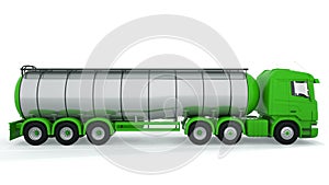 Fuel gas tanker truck isolated. 3D rendering