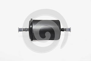 Fuel gasoline filter on white background close up