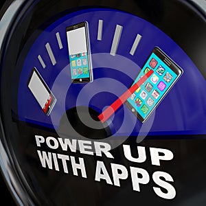 Fuel Gauge Apps Smart Phone Full of Applications