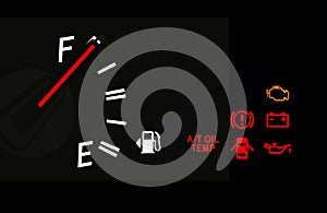 Fuel gauge and Car dashboard signs