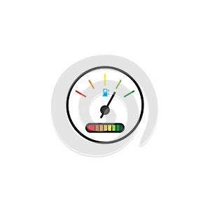 Fuel gauge  fuel indicator  Gasoline indicator  fuel meter icon logo vector concept design isolated on white background