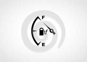 Fuel gauge icon. Full fuel illustrative icon.