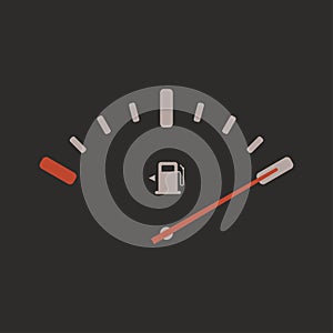 Fuel gauge indicator vector icon. Petrol pump station symbol. Full gasoline level manometr sign. Auto car indicator panel