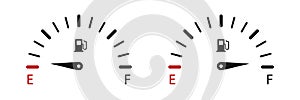 Fuel gauge indicators. Vector illustration. Fuel gauge level