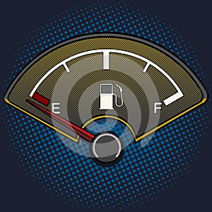 Fuel gauge pop art style vector