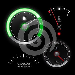 Fuel gauge speedometer vector collection