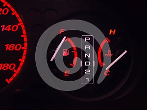 Fuel gauge and temperature gauge