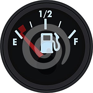 Fuel gauge on white background