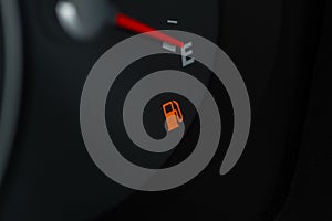 Fuel indicator position empty