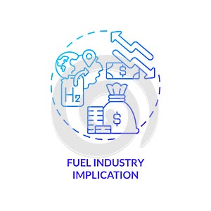 Fuel industry implication blue gradient concept icon photo