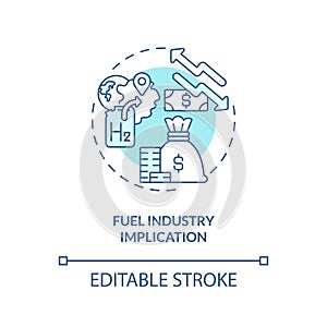 Fuel industry implication turquoise concept icon