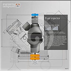 Fuel injector. Vector illustration. eps 10 vector