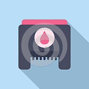 Fuel ink cartridge icon flat vector. Colored device