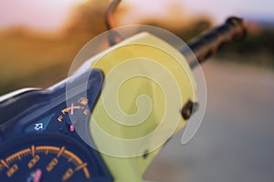 Fuel level gauge on the motorcycle dashboard