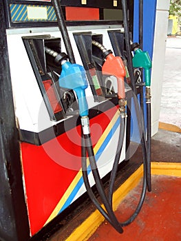 Fuel nozzles. fuel pumps. service, petrol, or gas station