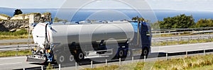 Fuel and oil tanker truck panoramic