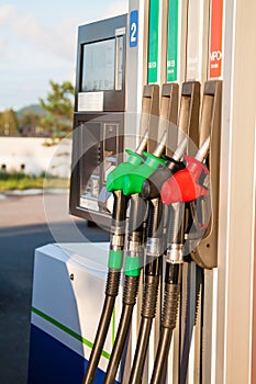 Fuel pumps at petrol station