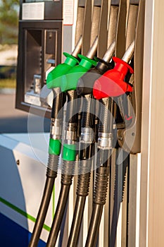 Fuel pumps at petrol station